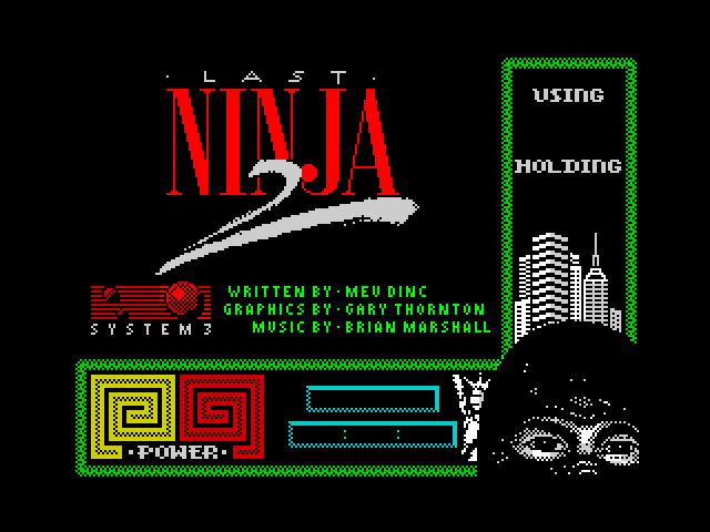 Last Ninja 2 back cover for ZX Spectrum